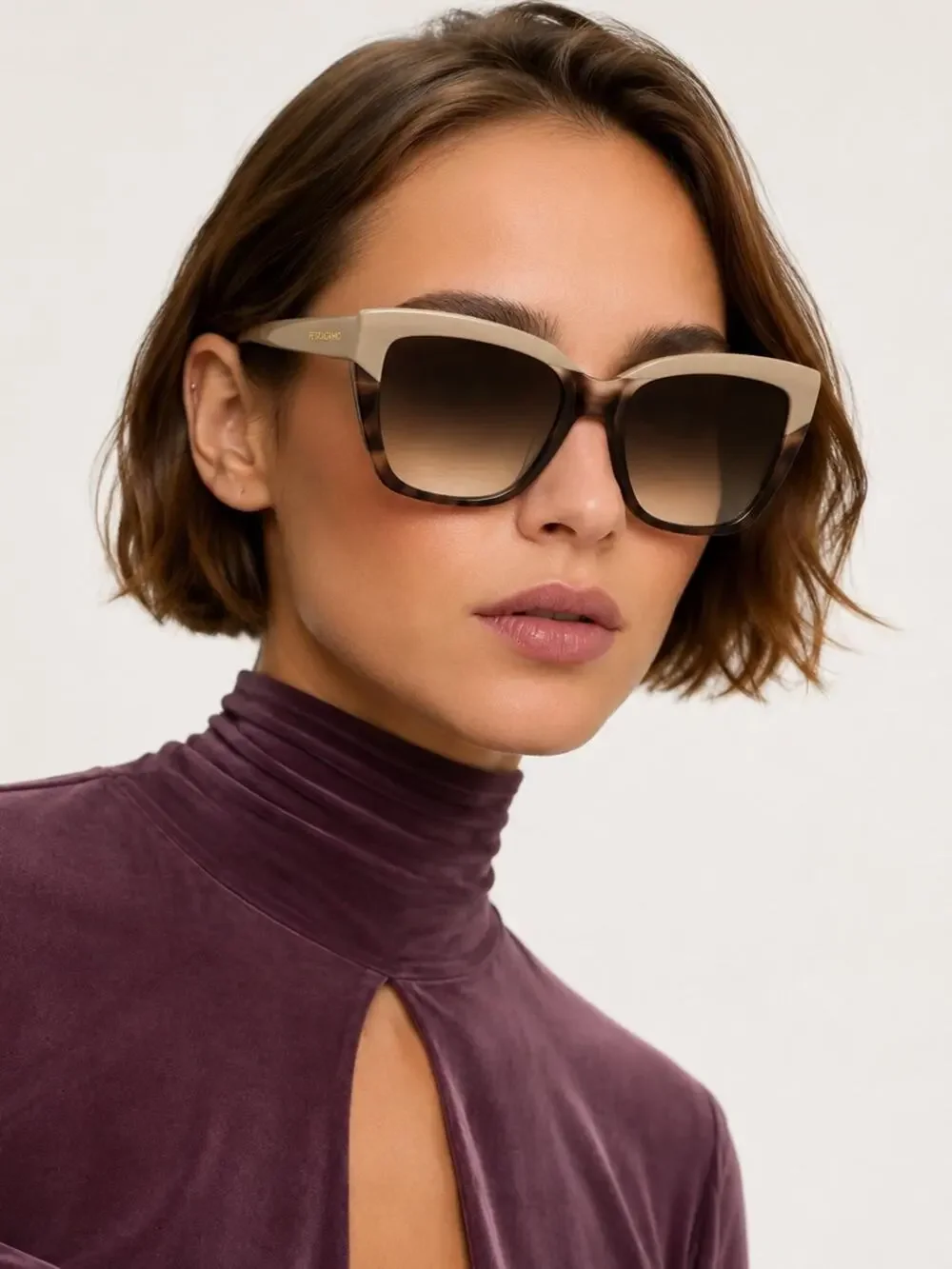 New Salvatore Ferragamo SF1102S 251 Two-Tone Sunglasses - Beige & Tortoiseshell